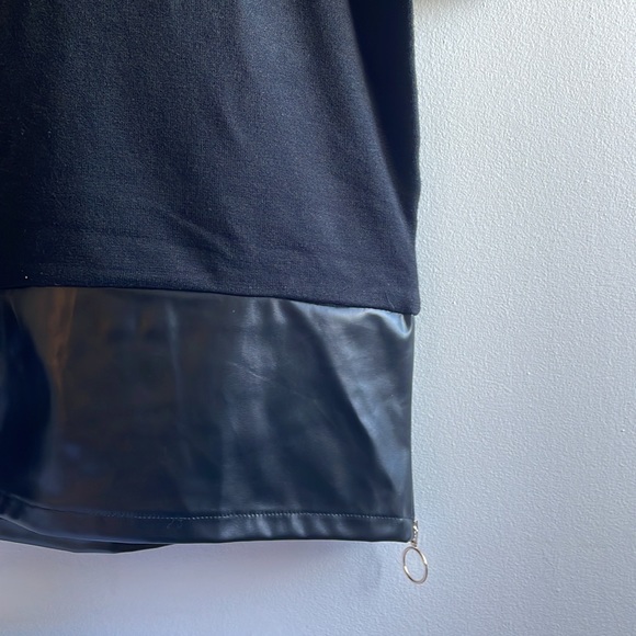Black Knit Vegan Leather Dress XL Say What? - Picture 2 of 7